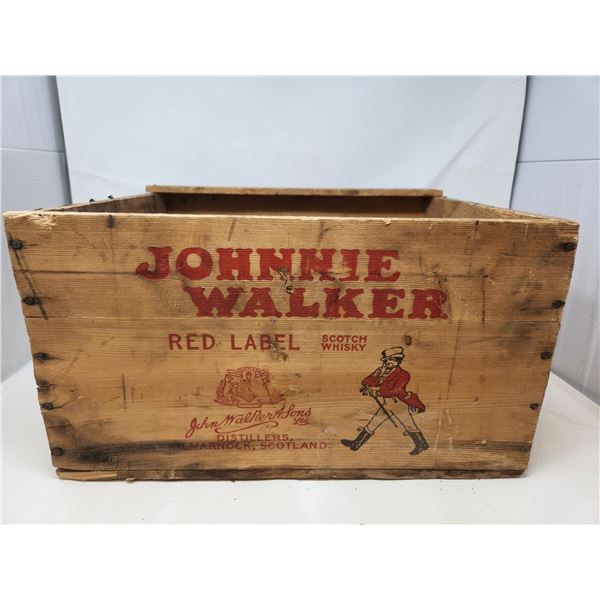 Rare Antique Johnny Walker Whiskey Wooden Crate