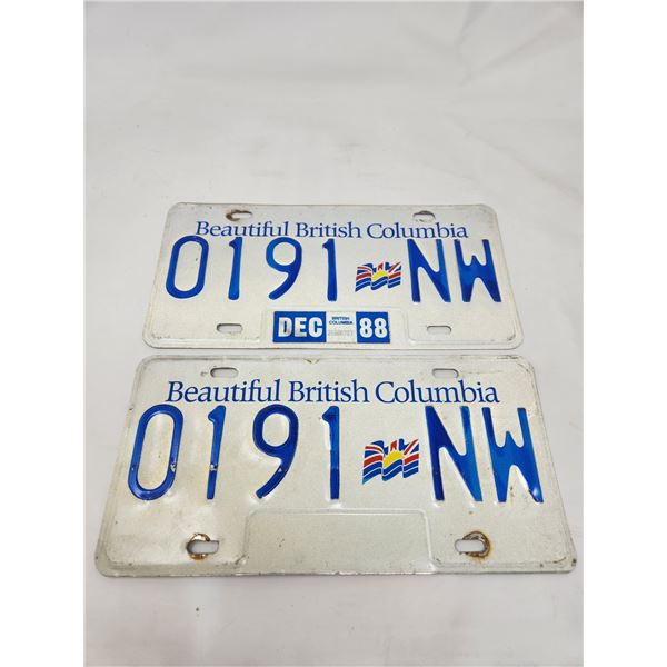 BC License Plate Set