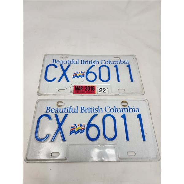BC License Plate Set