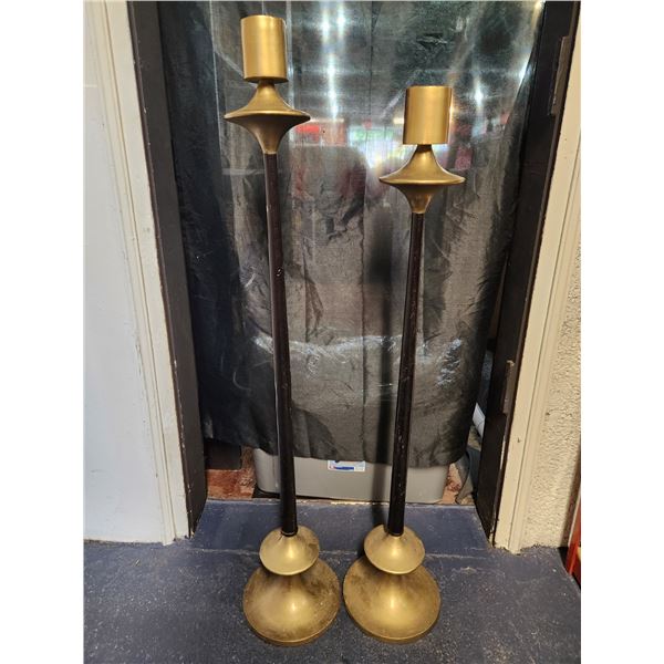 Pair of Metal Candle Holders From a Movie Prop