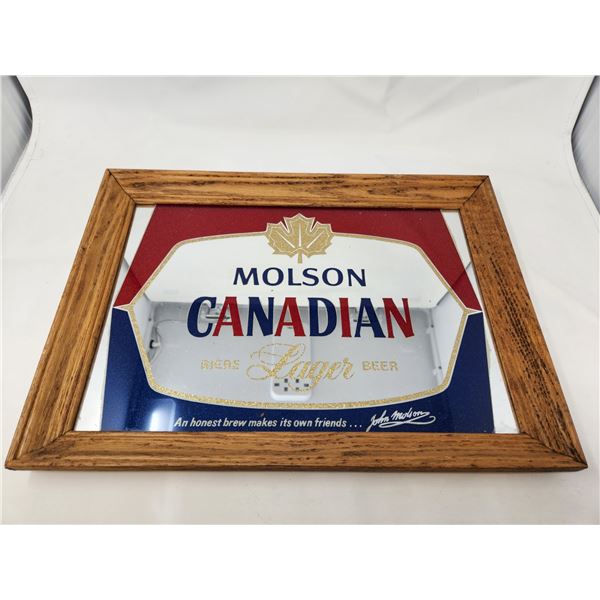 Vintage Molson Canadian Beer Advertising Mirror