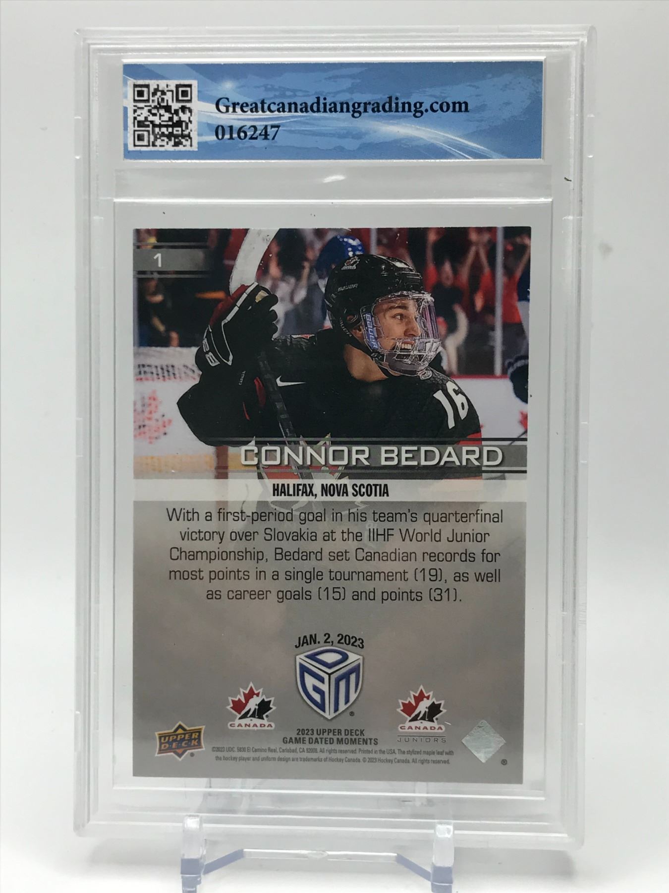 2023 UPPER DECK CONNOR BEDARD ROOKIE CARD (GCG 10) 2023 UPPER DECK CONNOR BEDARD ROOKIE CARD (GCG 10)