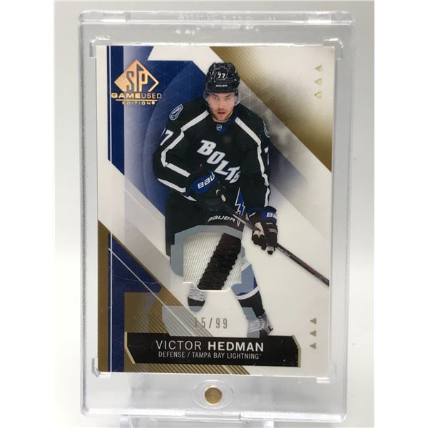 2016 UPPER DECK GAME USED PATCH VICTOR HEDMAN 15/99