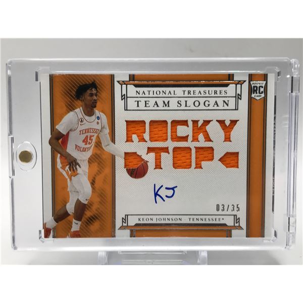 2021 PANINI NATIONAL TREASURES TEAM SLOGAN KEON JOHNSON 3/35