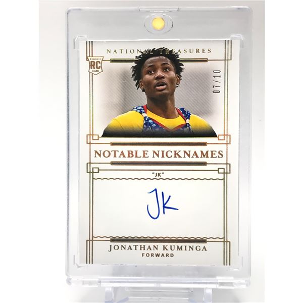 2021 PANINI NATIONAL TREASURES NOTABLE NICKNAMES JONATHAN KUMINGA 7/10