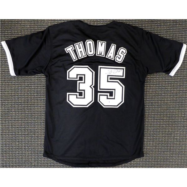 Chicago White Sox Frank Thomas Autographed Black Jersey Beckett