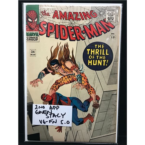 MARVEL COMICS THE AMAZING SPIDER-MAN NO.34 (2ND APPEARANCE GWEN STACY)