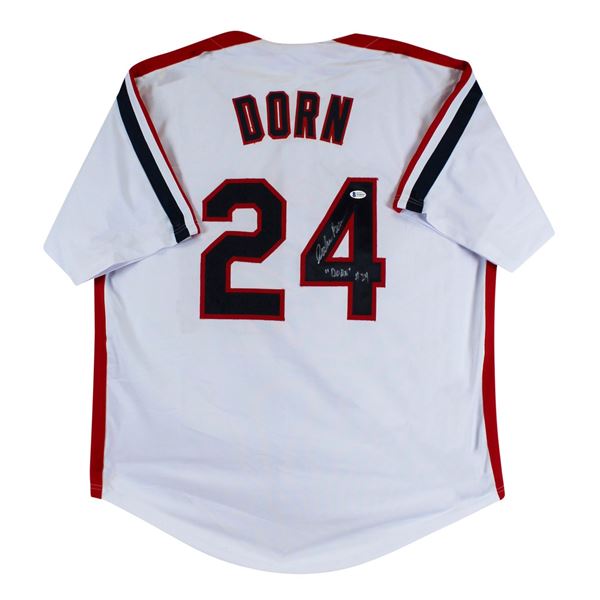 Corbin Bernsen Major League  Dorn  Signed White Pro Style Jersey BECKETT