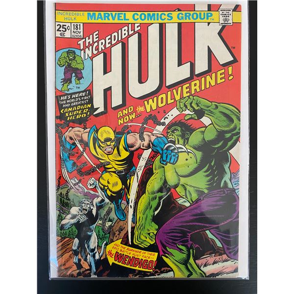 MARVEL COMICS THE INCREDIBLE HULK NO.181 (1ST APPEARANCE WOLVERINE HIGH GRADE)