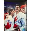 Image 1 : WAYNE GRETZKY AND MARIO LEMIEUX DUAL SIGNED TEAM CANADA 8 X 10 (GCG HOLO)