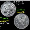 Image 1 : 1878-p 7tf Morgan Dollar $1 Grades Select Unc PL