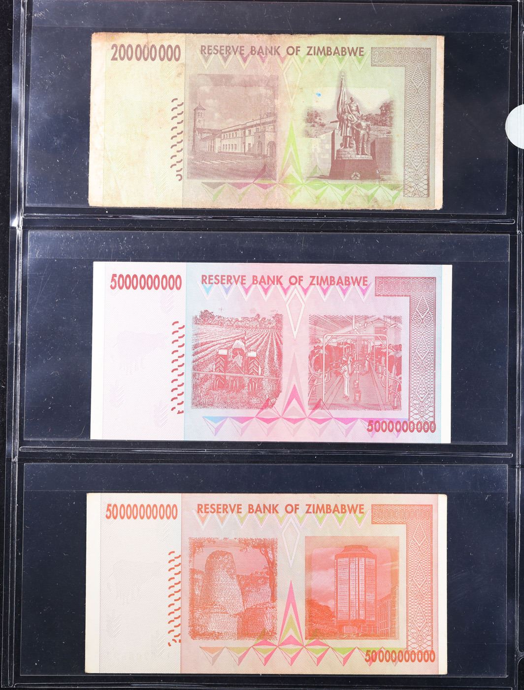 Page of 3 2008 Zimababwe Hyperinflation Notes 200 Million, 5 Billion ...