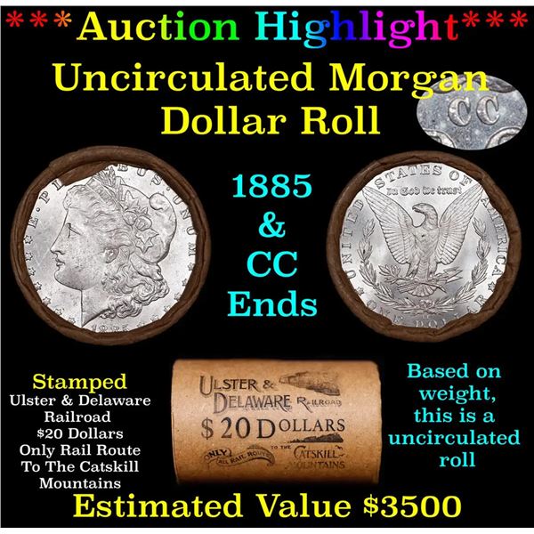 ***Auction Highlight*** 1885 & CC Uncirculated Morgan Dollar Shotgun Roll (fc)