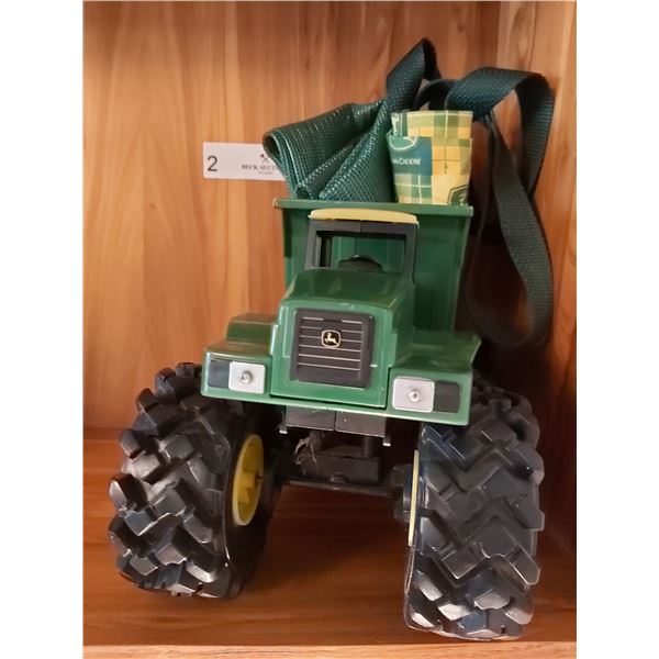 John Deere Monster Plastic Toy Truck & John Deere Mesh Bag  Truck is 9 inches Long x 7 Inches High