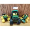 Image 1 : 3 Plastic Toy John Deere Collectable Vehicles & 1 Wooden Car