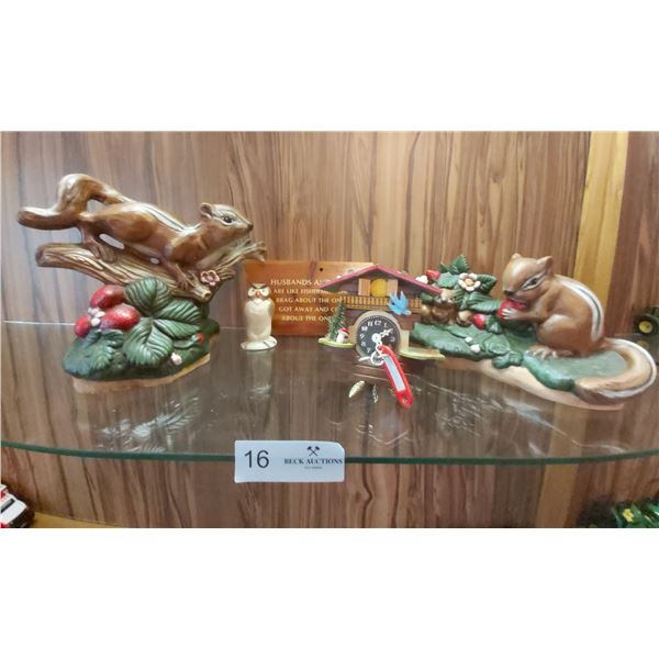 Small Wooden CooCoo Clock, Assorted Animal Figures, & More