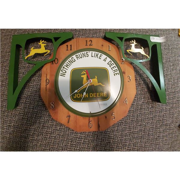 John Deere Decorative Wall Clock & 2 John Deere Decorative Corner Brackets