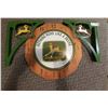Image 1 : John Deere Decorative Wall Clock & 2 John Deere Decorative Corner Brackets