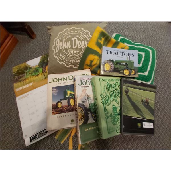 Assorted John Deere/ Tractor Books, Calendar Pillow & More