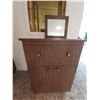 Image 1 : Storage Cabinet with Small Matching Mirror.  Cabinet 26 Wide x 20 Deep x 36 High