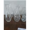 Image 2 : 7 Pieces of Assorted Clear Crackled Glass Vases
