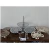Image 1 : Assortment of Silver Coloured Serving Trays including Fold - Up Treat Tray & More