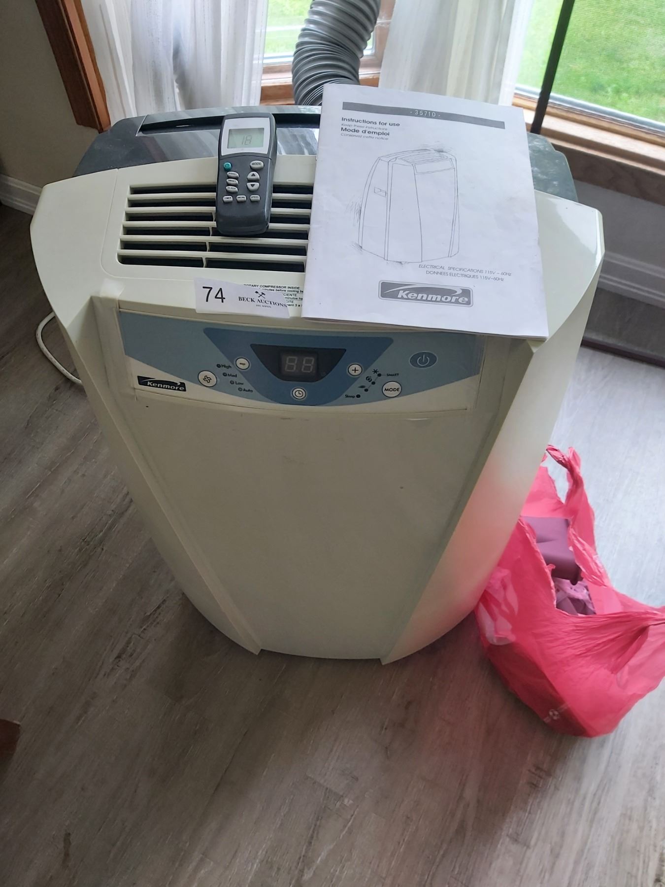 Kenmore Portable Air Conditioner Model 35710 with Remote Beck