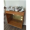Image 1 : Wooden Cabinet with Glass Shelf & Mirrored Back (China not Included)