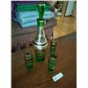 Image 2 : Green Glass with Black & Gold Trim & 6 Glasses