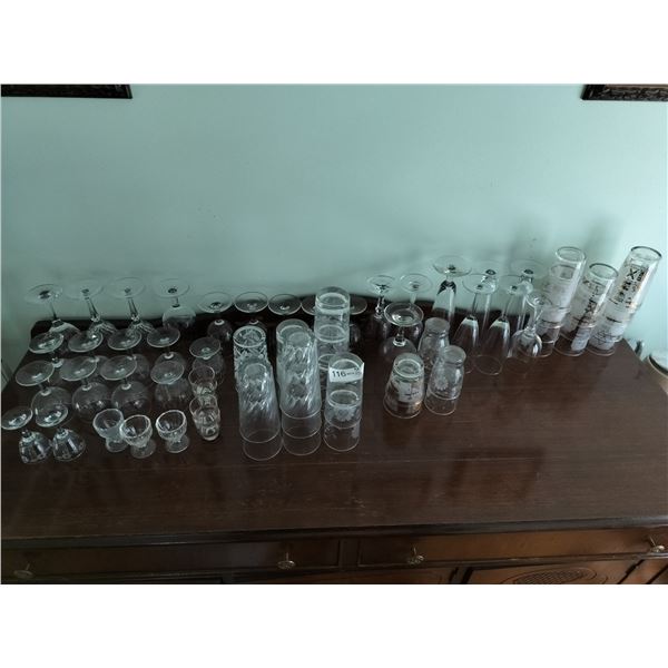 Large Assortment of Glassware for Kitchen or Bar