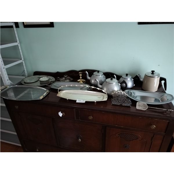 Assortment of Silver Plated and Other MetalWare Serving Dishes