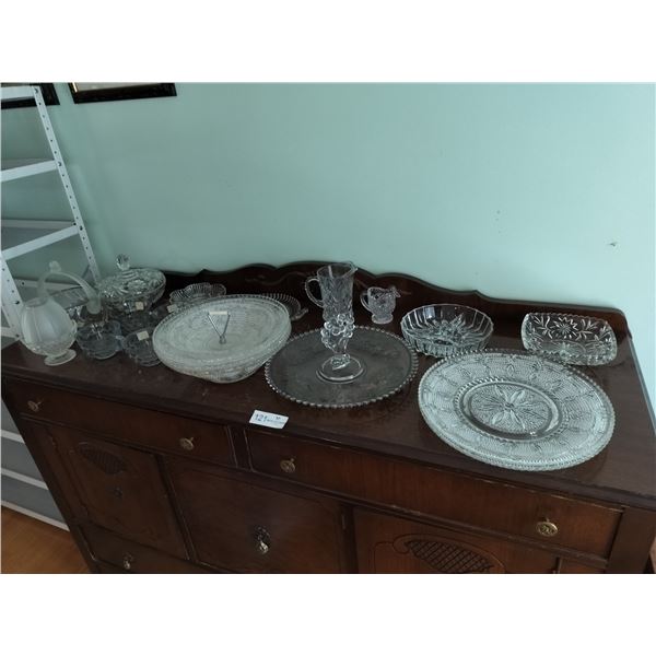 Assorted Glassware & Serving Dishes Including Bubble Glass