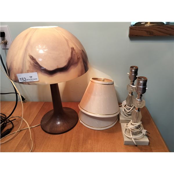 3 Small Table Lamps Tallest is 17 1/2/ Inches High