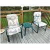 Image 1 : 2 Patio Chairs with Cushions & Plastic Table