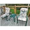 Image 2 : 2 Patio Chairs with Cushions & Plastic Table