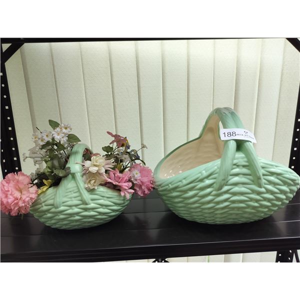 2 Ceramic Flower Baskets
