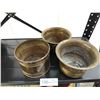 Image 1 : 3 Small Brass Planters  Tallest Planter is approx 4 Inches High
