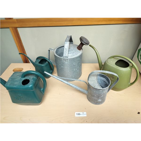 5 Assorted Watering Cans