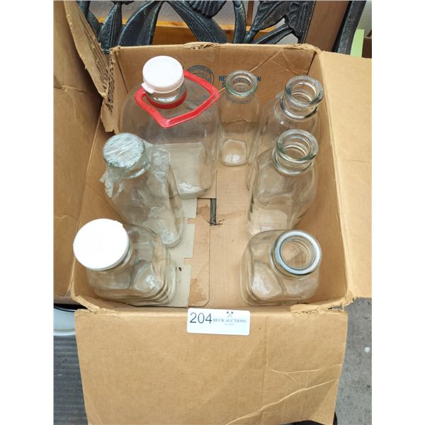 Assortment of Vintage Milk Bottles