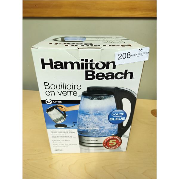 Hamilton Beach Glass Kettle 1.7 Litre