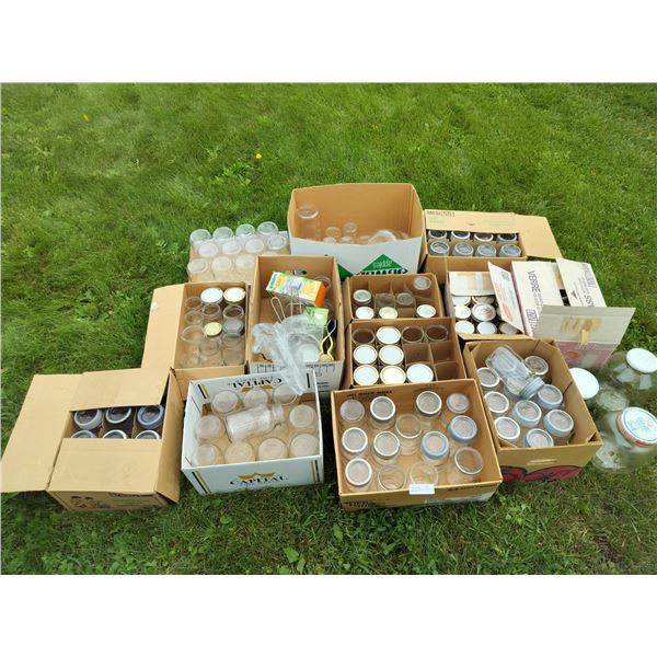Large Collection of Jars, Lids & Canning Supplies