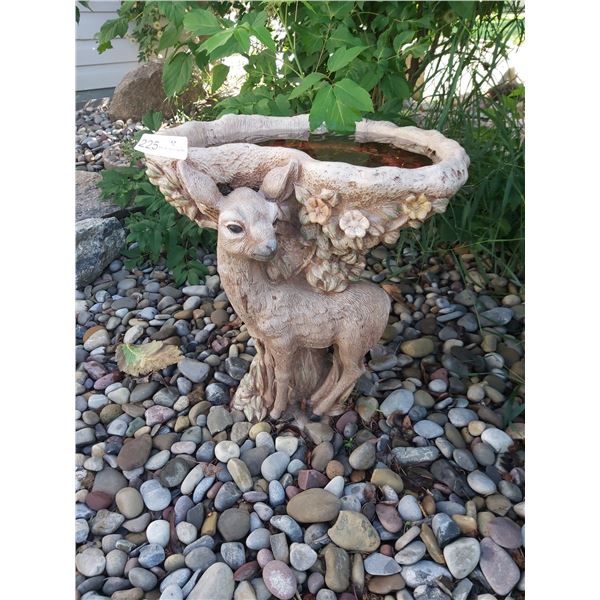 Stone Deer Bird Bath 16 Wide x 11 Deep x 17 High