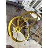 Image 1 : 2 Yellow Iron Wheels  15 1/2 in Diameter