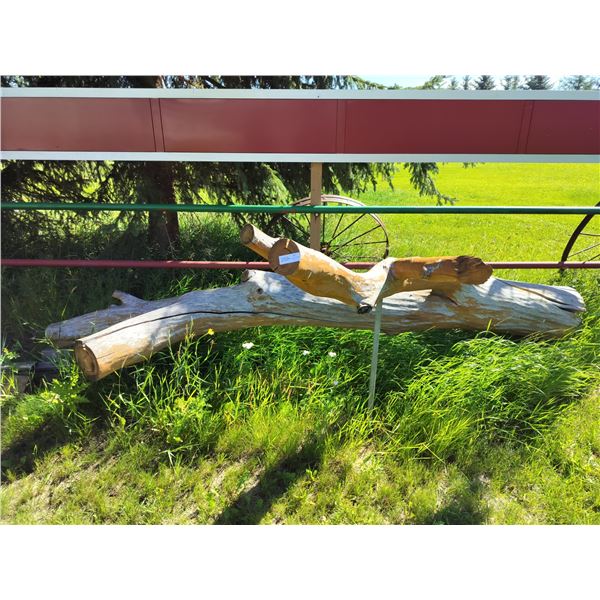 Painted Decorative Log  Approx 38 high x 135 Wide x 53 Deep