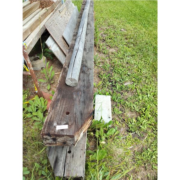 2 Large Treated Timbers Approximately 169 Long x 5 Thick x 12 Wide