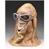 EARLY BRITISH WWI FLIGHT HELMET WITH GOGGLES.