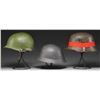 Image 3 : GERMAN, SWEDISH, & AMERICAN WWII ERA HELMETS.