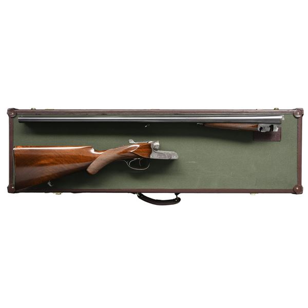 BELGIAN GUILD BOXLOCK SXS SHOTGUN WITH CASE.