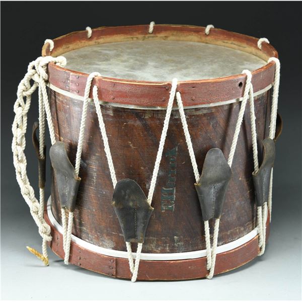 NAMED CIVIL WAR ERA DRUM.