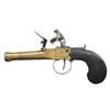 Image 1 : BELGIAN BRASS FLINTLOCK POCKET PISTOL.